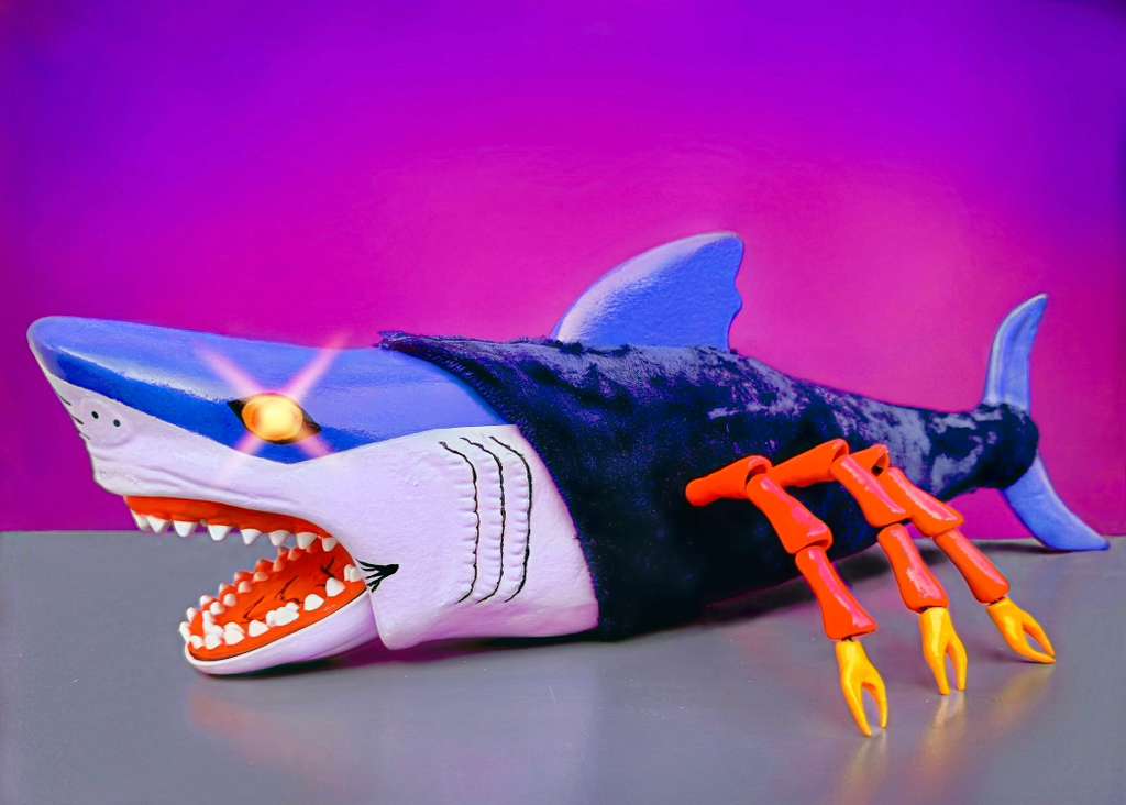 One of the three sizes of Nick Carver's custom Black Widow Shark.